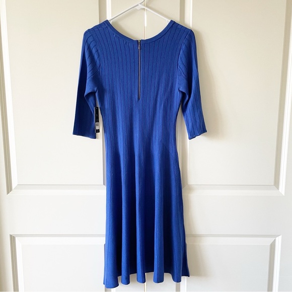 Nic+Zoe Ultra Marine Blue Knit Scoop Neck Fit and Flare Midi Dress Size Small - Picture 14 of 14